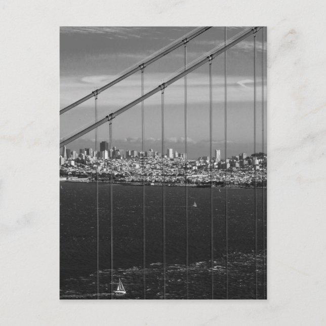 B&W Golden Gate Bridge Postcard (Front)