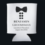 B&W Groomsman Gift Personalised Can Cooler<br><div class="desc">Weddings > Gifts & Favours > Wedding Party Gifts > Groomsmen Gifts</div>