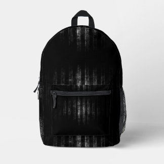 B&W Grunge Stripes Printed Backpack