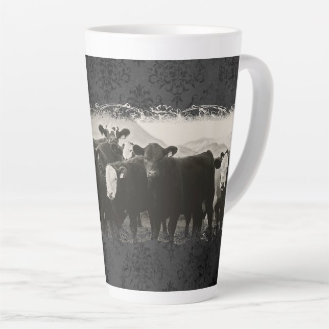 B&W HERD LATTE MUG (Right Angle)