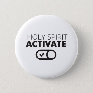 B/W Holy Spirit Activate Icon Gospel Graphics Gosp 6 Cm Round Badge