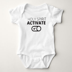 B/W Holy Spirit Activate Icon Gospel Graphics Gosp Baby Bodysuit