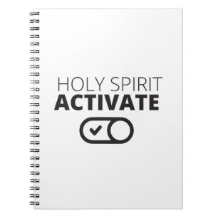 B/W Holy Spirit Activate Icon Gospel Graphics Gosp Notebook