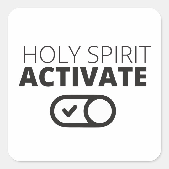 B/W Holy Spirit Activate Icon Gospel Graphics Gosp Square Sticker (Front)