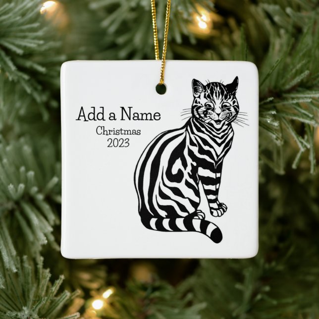 B&W Illustration & Text 2 • Louis Wain • Ornament  (Tree)