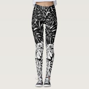 B&W Leafy Leggings
