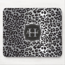 B & W Leopard Pattern w/ Custom Monogram & Name