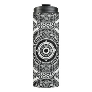 B&W Medallion Motif Thermal Tumbler