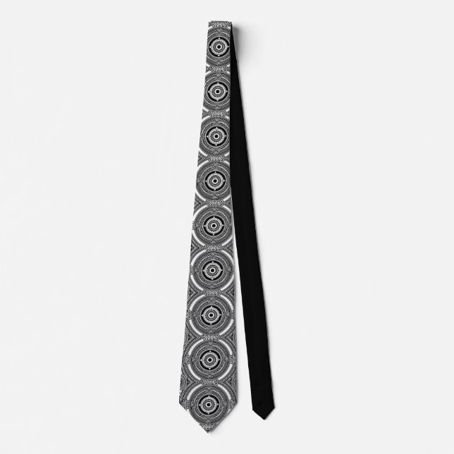 B&W Medallion Motif Tie (Front)