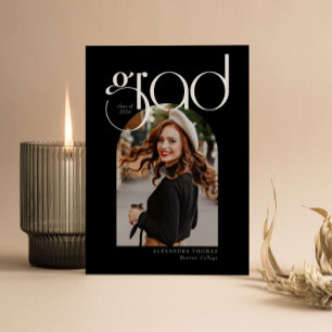 B & W Minimalist Modern 5 Arch Photo Graduation Invitation