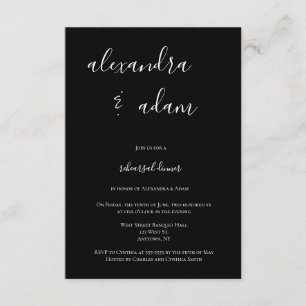 B&W modern elegant rehearsal dinner invitations