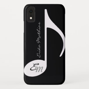 b/w musical note customisable iPhone XR case