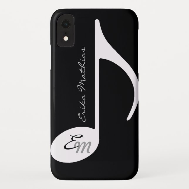 b/w musical note customisable Case-Mate iPhone case (Back)