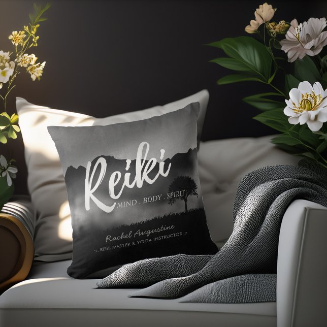 B&W Natural Reiki Master Yoga Mediation instructor Cushion (Creator Uploaded)