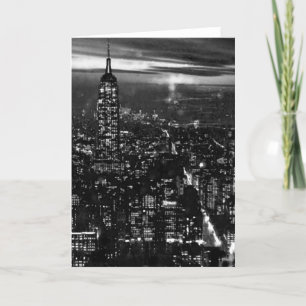 B&W New York City at Night Card