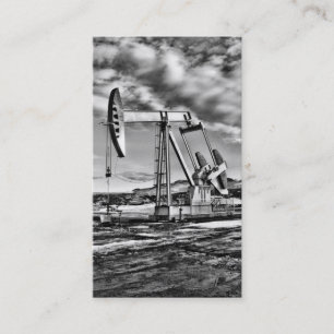 B/W Oil Well Pumping Unit Business Card