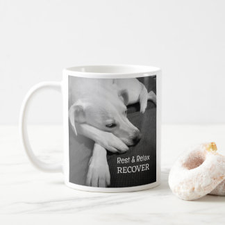 B & W Photo of Cute Dog Sleeping Get Well Soon Coffee Mug