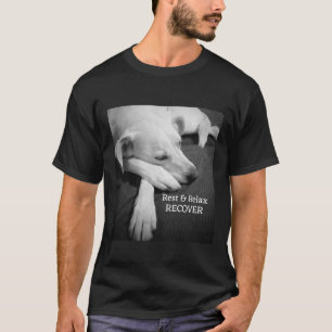 B & W Photo of Cute Dog Sleeping Get Well Soon T-Shirt