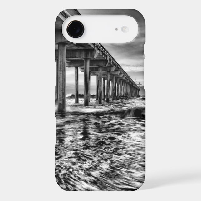 B&W pier at dawn, California Case-Mate iPhone Case (Back)
