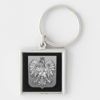 B/W Polish Eagle Shield Key Ring