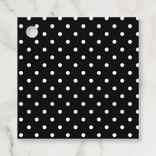 B&W Polkadots Favour Tags (Front)