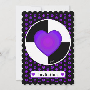 b&w Purple hearts beating