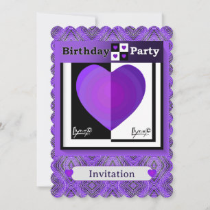 b&w Purple hearts beating