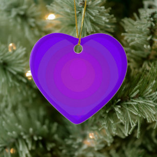 B&W Purple Hearts Beating Ceramic Ornament