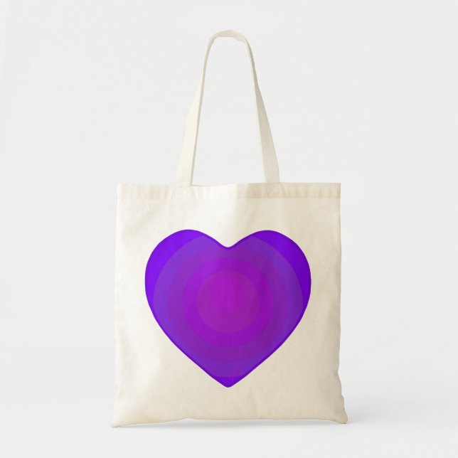 B&W Purple Hearts Beating Tote Bag (Front)