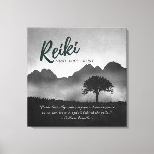 B&W Reiki Master Yoga Mediation instructor Quotes Canvas Print