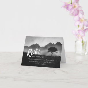 B&W Reiki Master Yoga Mediation instructor Quotes Card