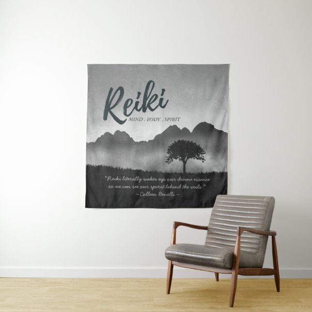 B&W Reiki Master Yoga Mediation instructor Quotes Tapestry (In Situ)