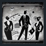 B&W Retro Art Deco Business Man & Women<br><div class="desc">B&W Retro Art Deco Business Man & Women</div>