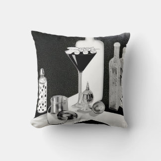 B&W Retro Bar & Martini Cushion