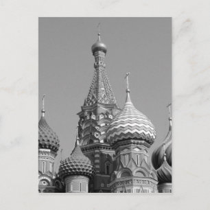 B&W Saint Basil's Cathedral Postcard