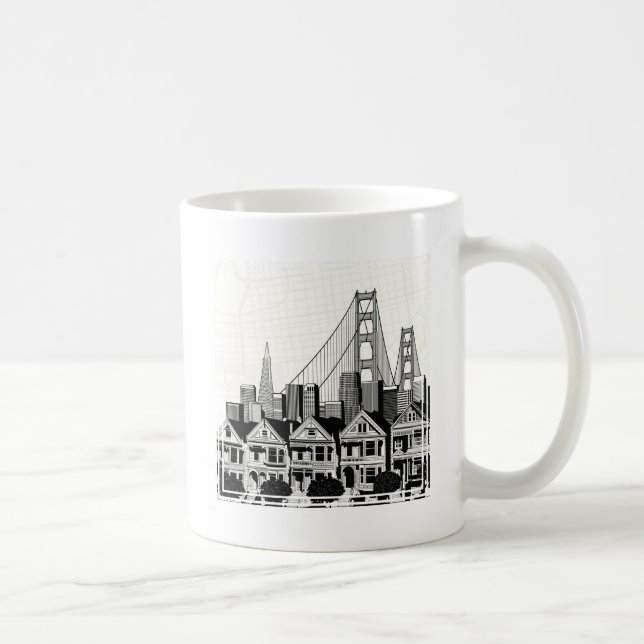 B&W San Francisco California Coffee Mug (Right)