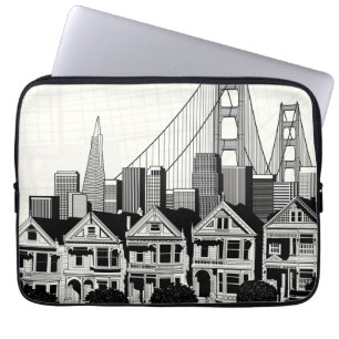 B&W San Francisco California Laptop Sleeve