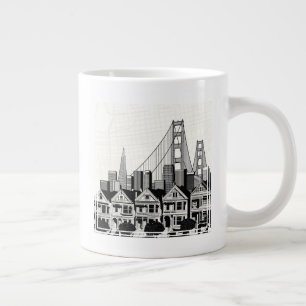 B&W San Francisco California Large Coffee Mug