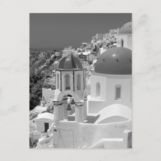 B&W Santorini 2 Postcard (Front)