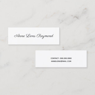 b/w script font style minimal elegant & modern mini business card