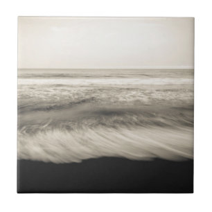 B&W seascape, Hawaii Ceramic Tile