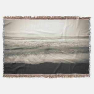 B&W seascape, Hawaii Throw Blanket