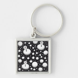 B&W Snowballs & Snowmen Key Ring