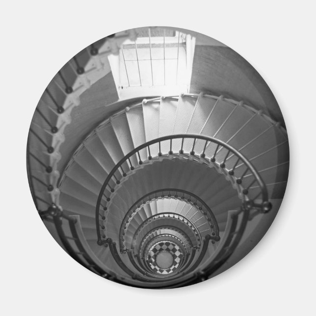 B&W spiral lighthouse staircase Magnet (Front)