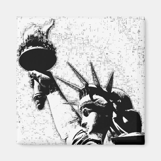 B&W Statue of Liberty Magnet (Front)