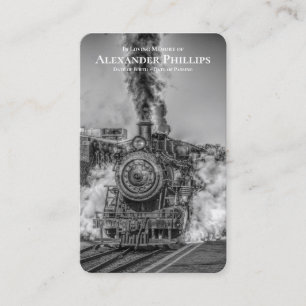B&W Steam Train Deluxe Prayer Cards