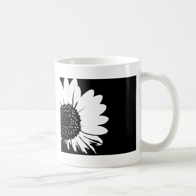 B&W Sunflower Mug (Right)