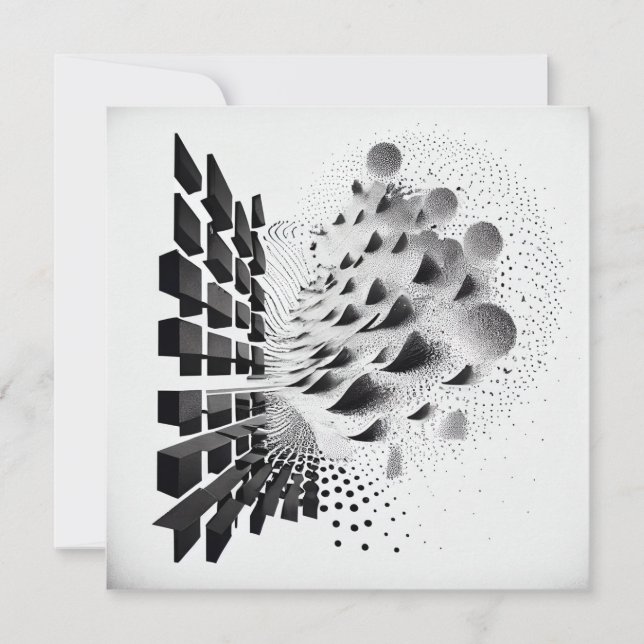 B&W Surreal Abstract Geometric Design Card (Front)