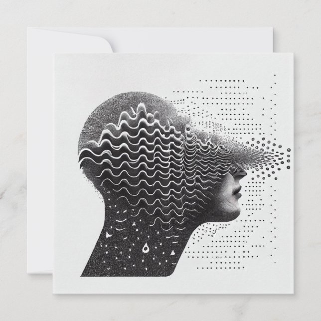 B&W Surreal Optical Illusion Woman’s Face Card (Front)