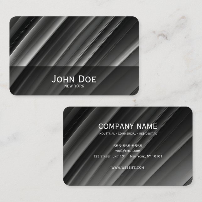B&W Swipes Background Business Card (Front/Back)